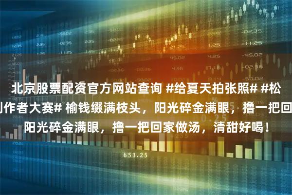 北京股票配资官方网站查询 #给夏天拍张照# #松一松##2026百度创作者大赛# 榆钱缀满枝头，阳光碎金满眼，撸一把回家做汤，清甜好喝！